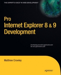 Pro Internet Explorer 8 & 9 Development | Apress